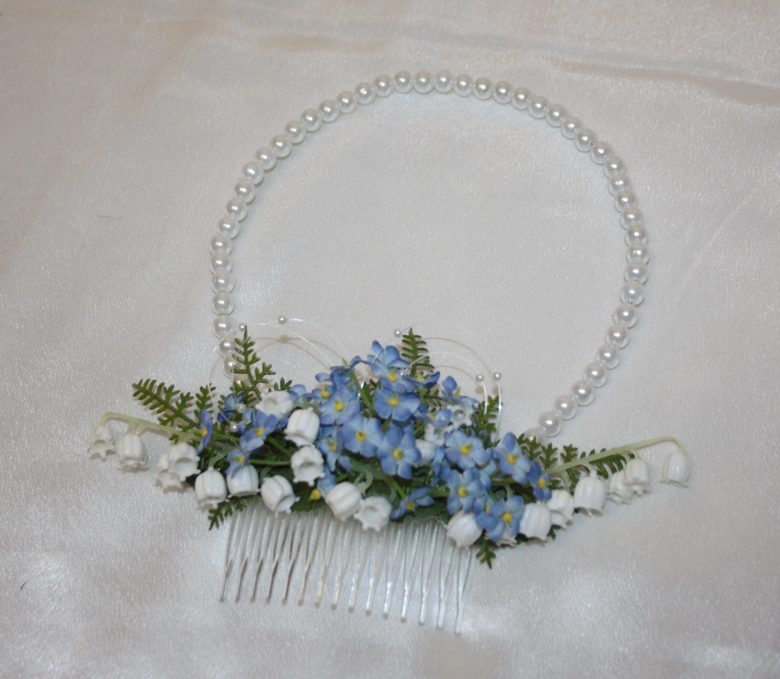 4009 Haarschmuck Maiglöckchen mit Perlen - Image 4