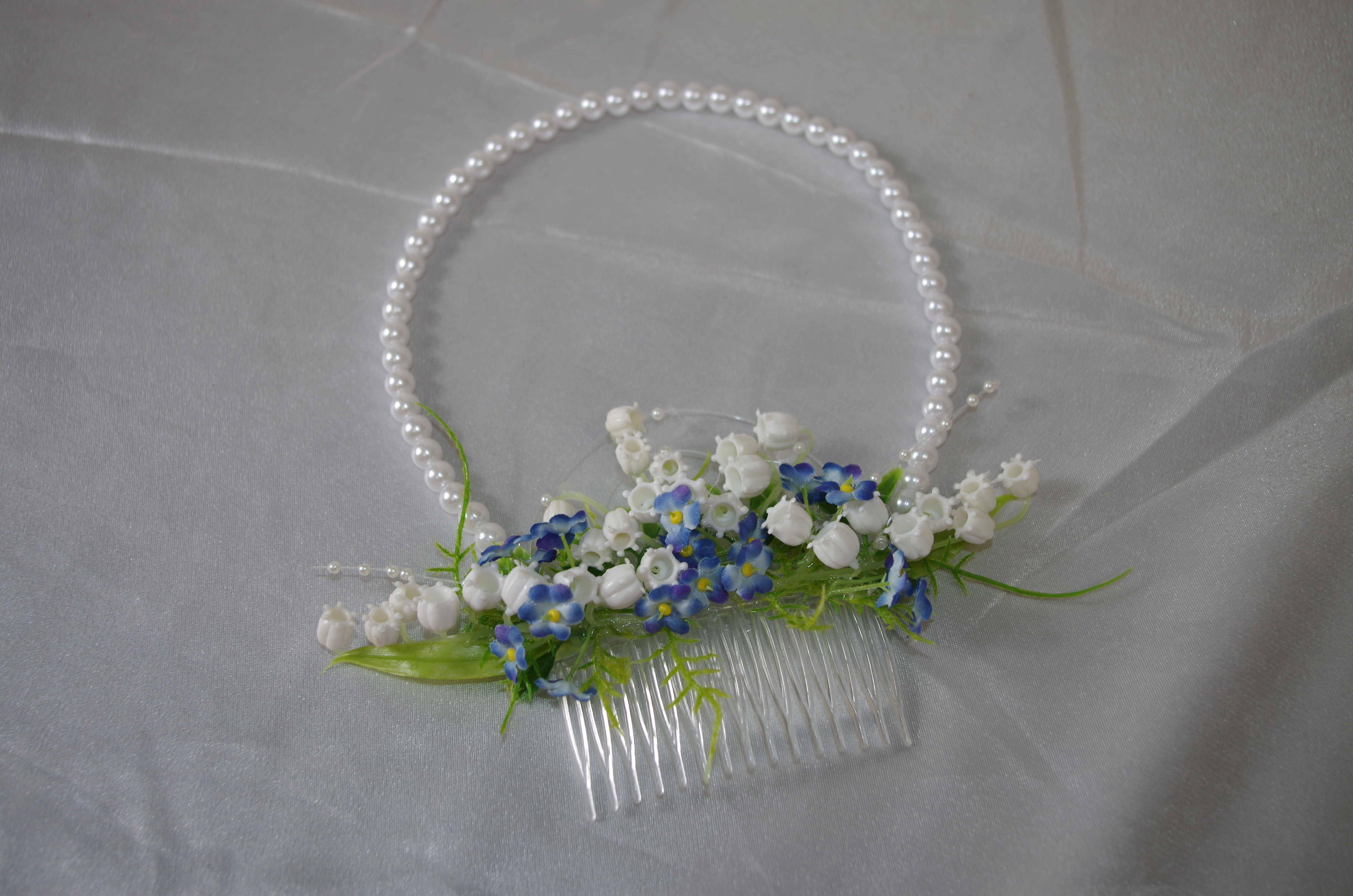 4009 Haarschmuck Maiglöckchen mit Perlen - Image 5