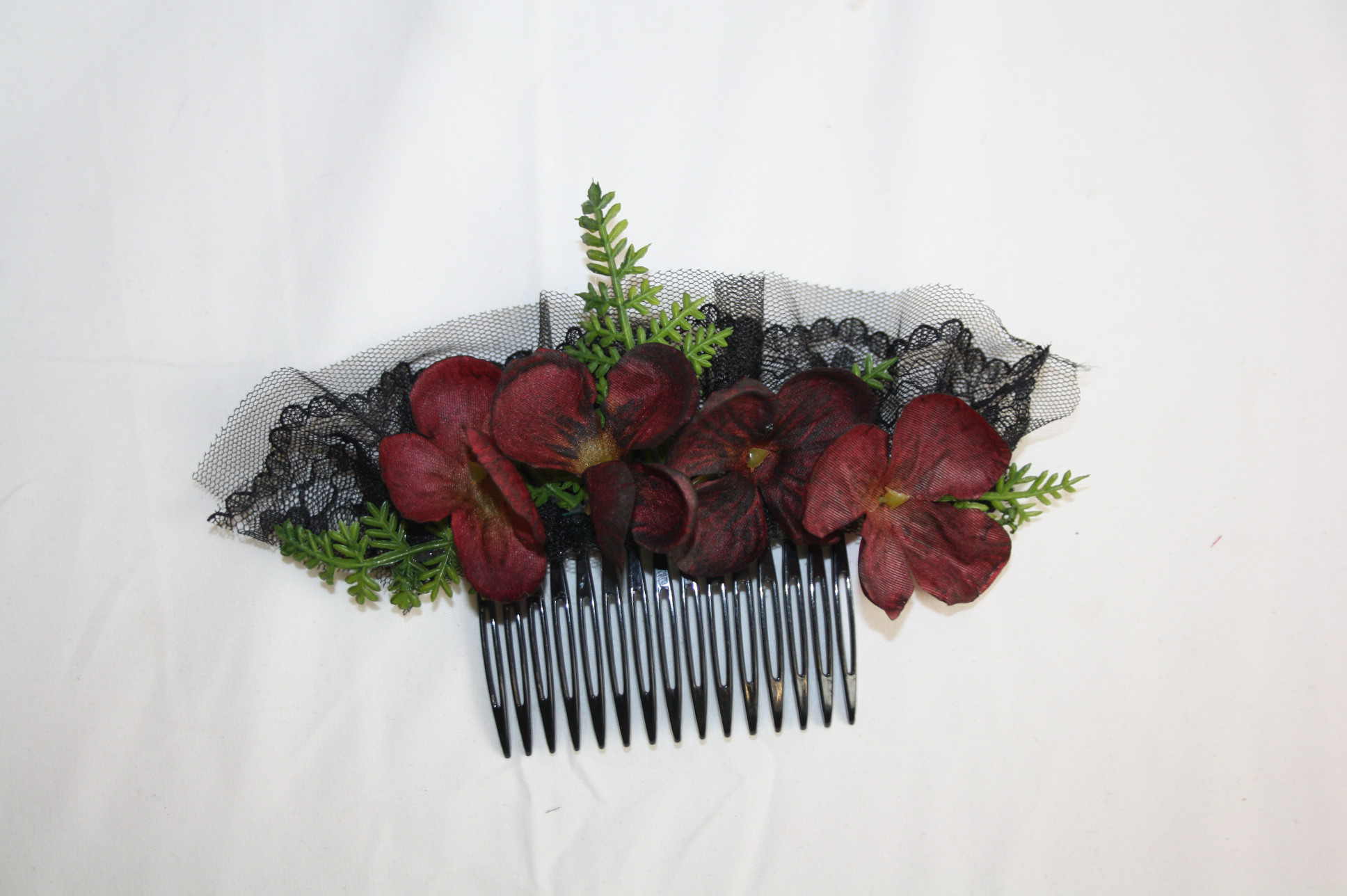 4018 Haarkamm Gothic schwarz Bordeaux - Image 4