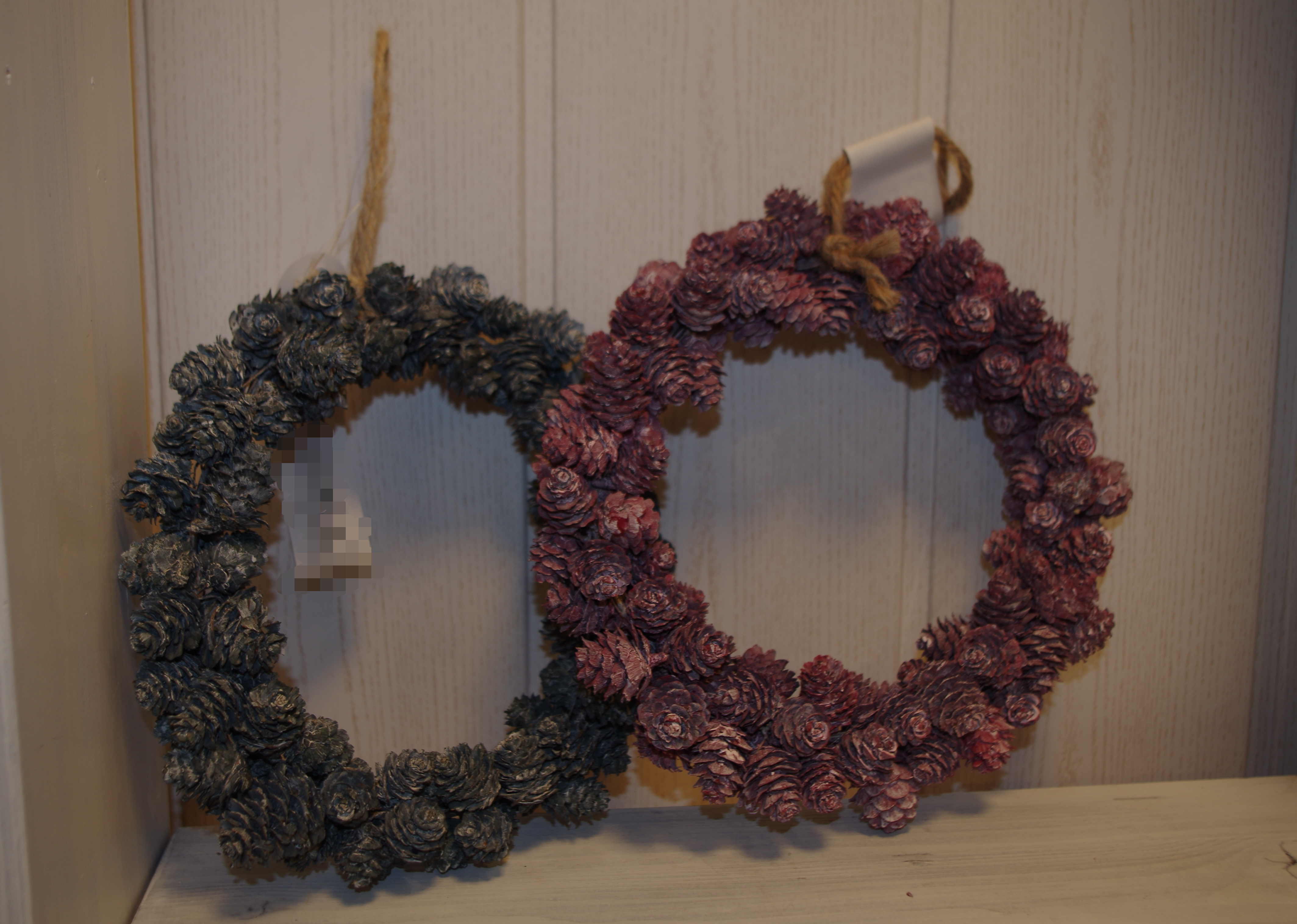 8069 Zapfenkraenze in Rosa und türkis/ petrol - Image 3