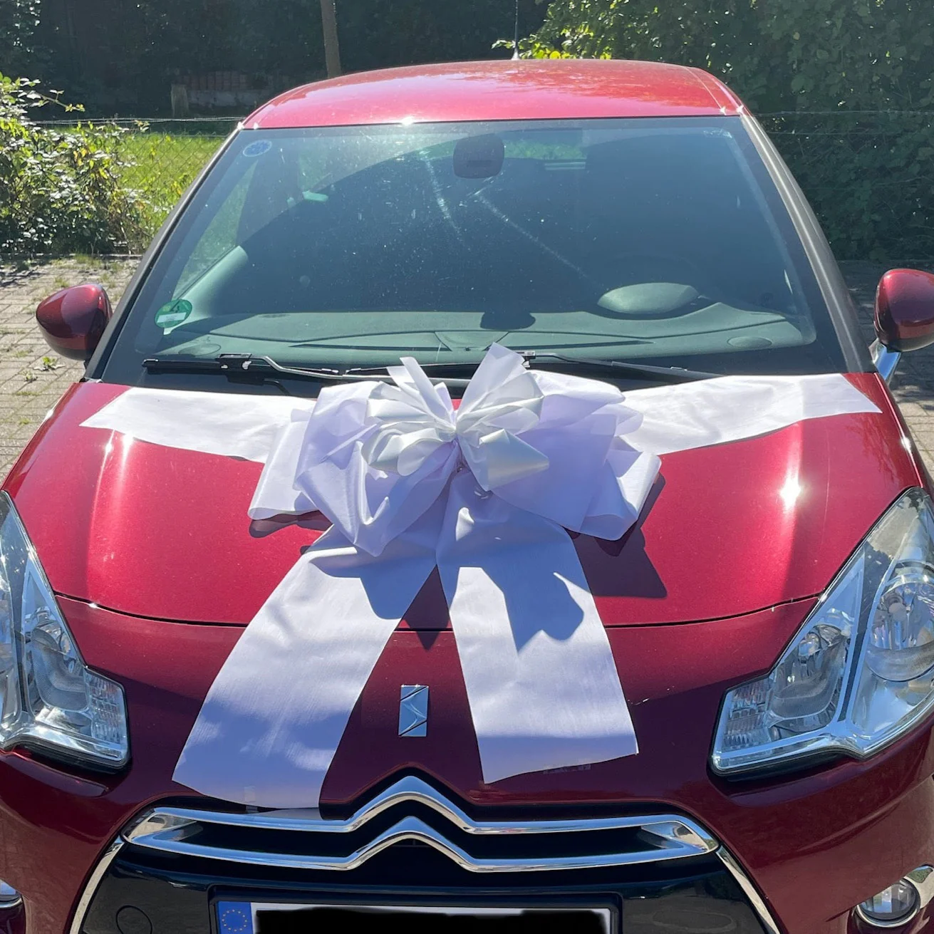 9011 Schleife XXL Geschenk für Auto weiß