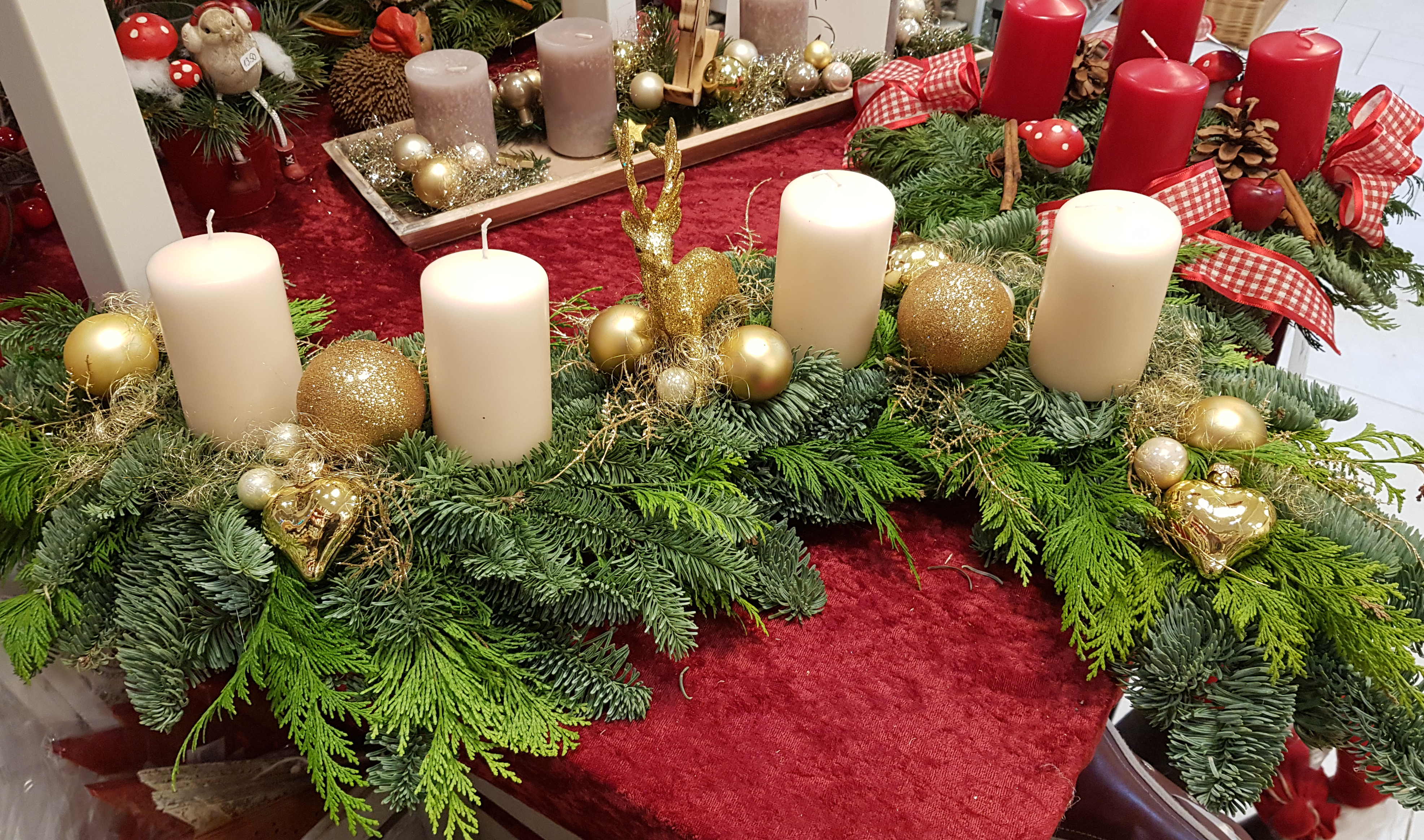 8002Adventkranz in S Form schön lang edel creme gold - Image 2