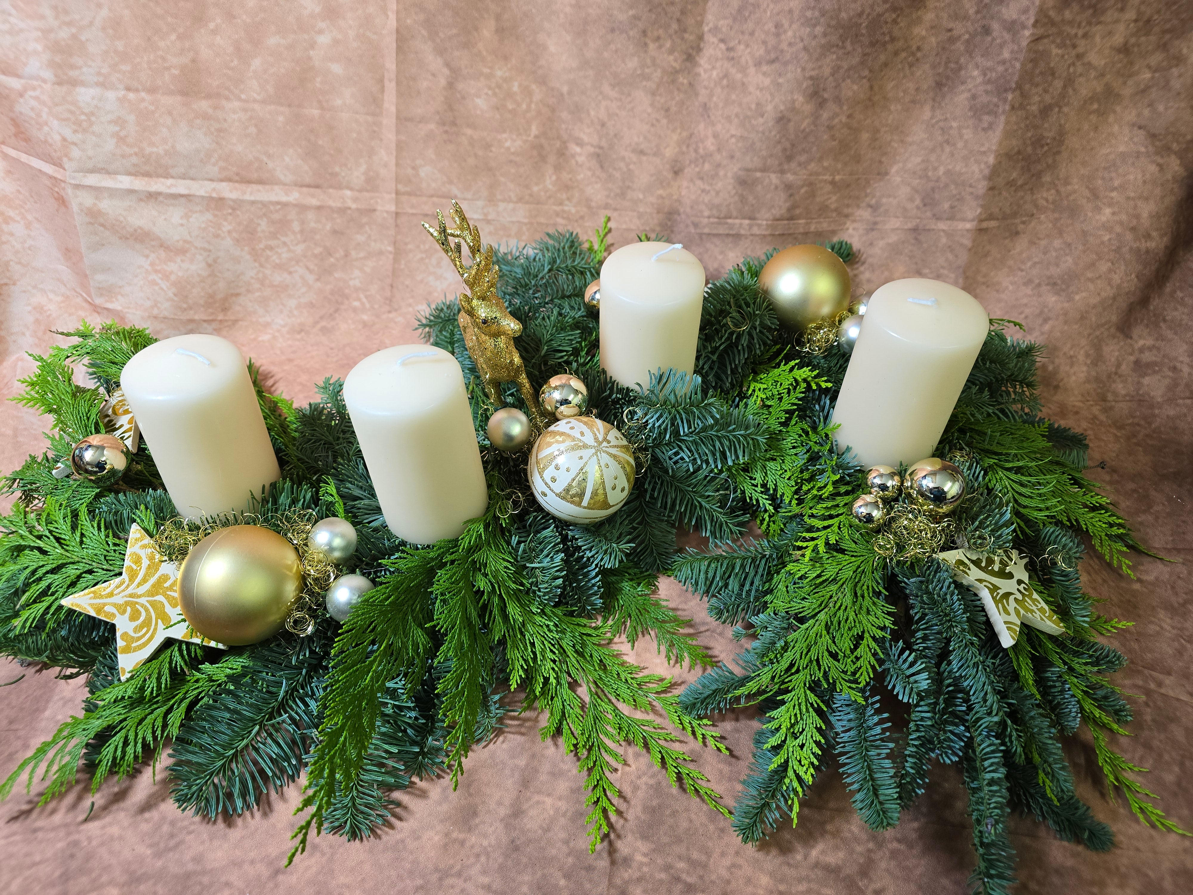 8002Adventkranz in S Form schön lang edel creme gold - Image 4