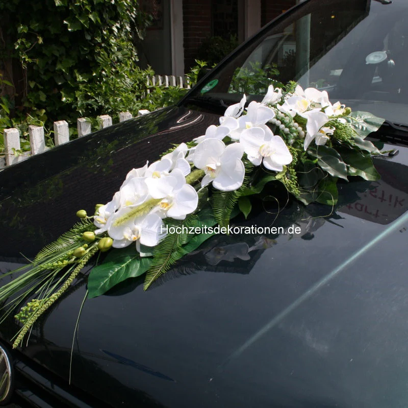 Autodeko Orchideen Perlenhochzeit - Image 4
