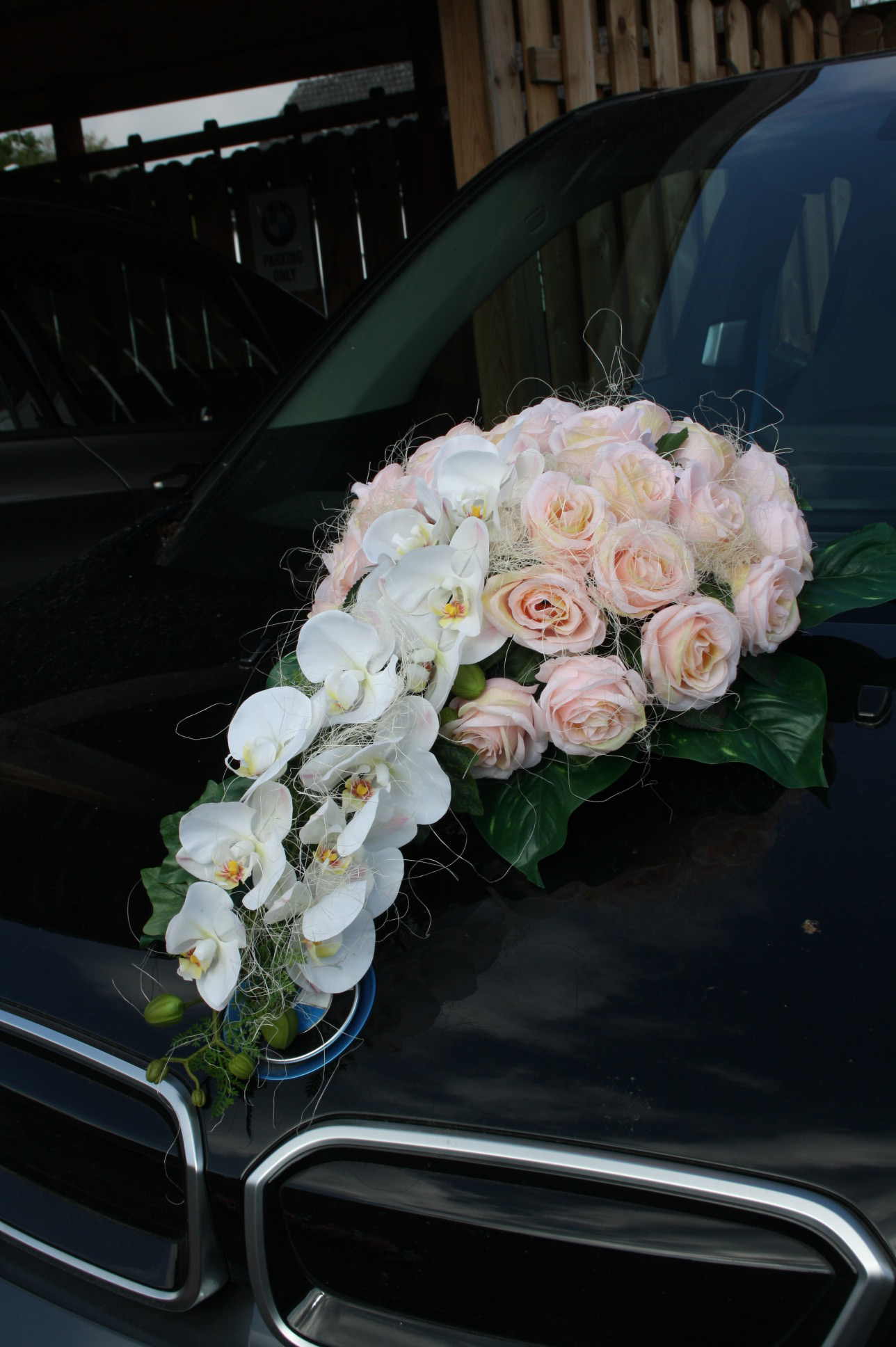 Autodeko Rosen mit Orchideen, rosa boho - Image 5