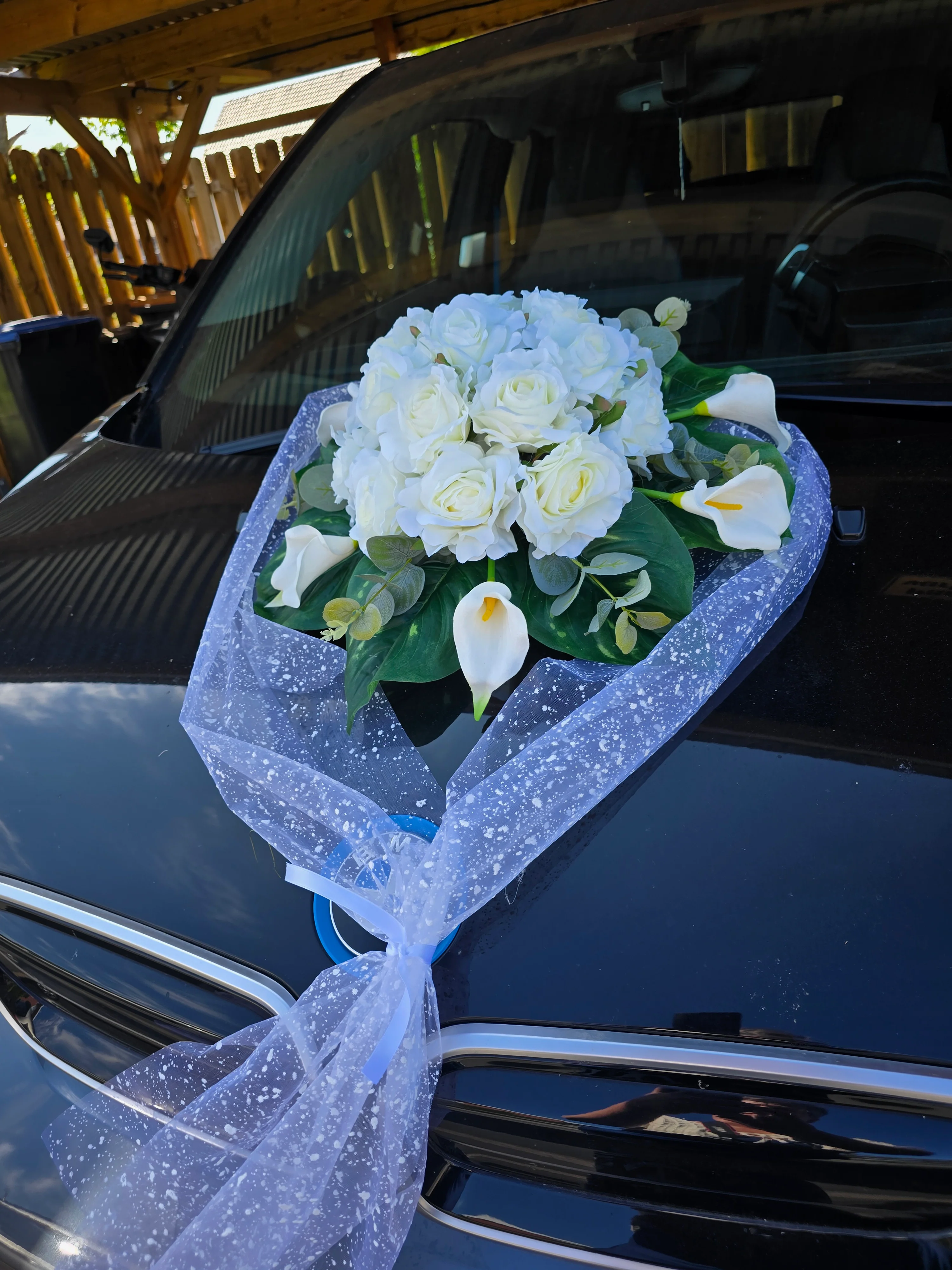 Autodeko Rosenkugel im Tüll - Image 3