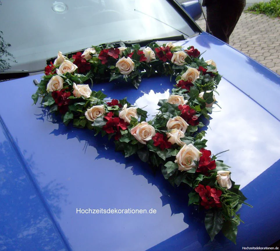 Brautrauto Deko: Autoherz mit Ranke unten - Image 2