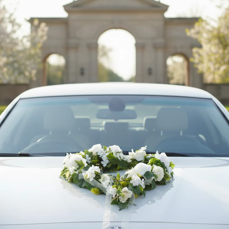 Hochzeitsdekoration: Autoherz, offen, Callas, modern verschlungen