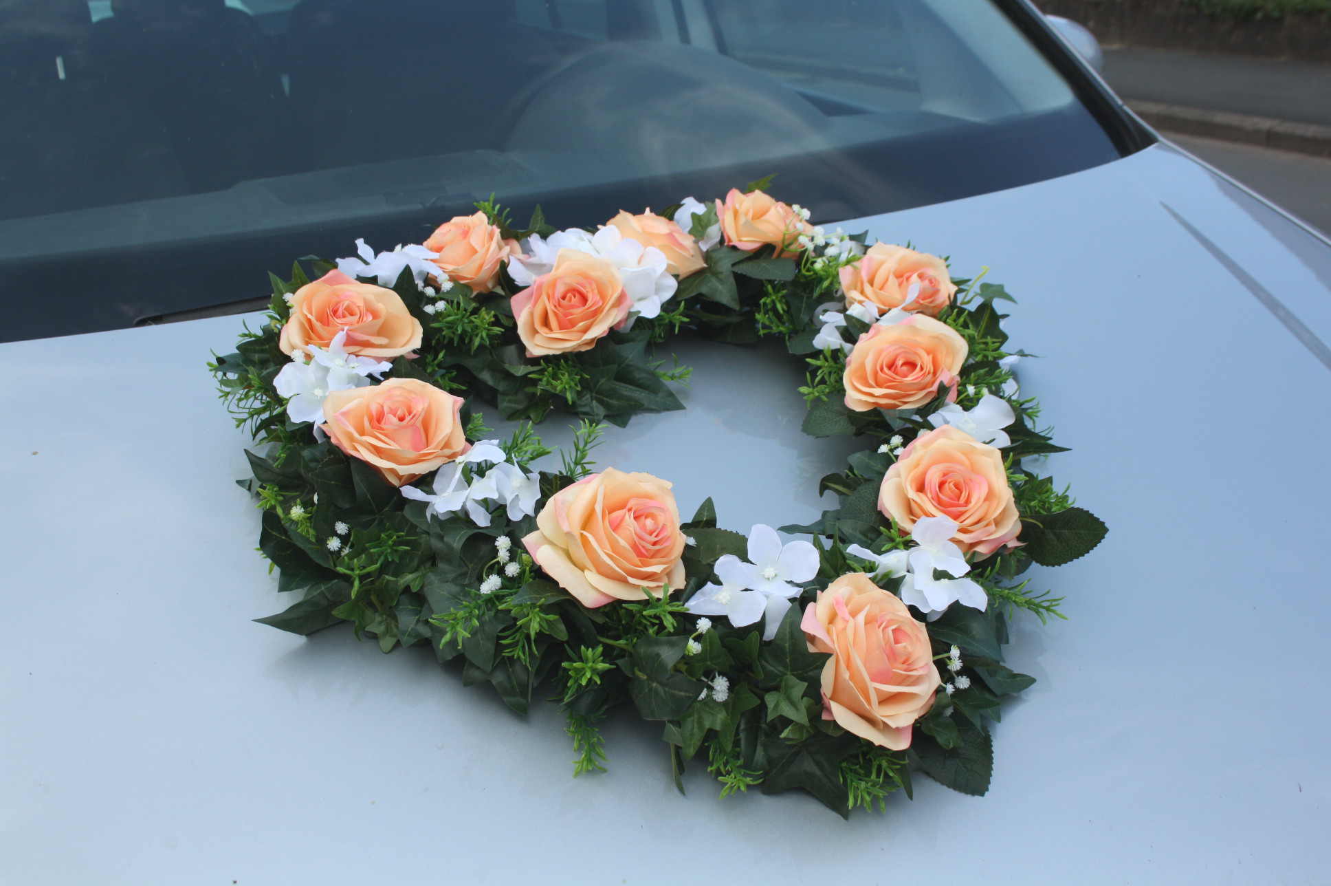 Autoherz offen, Rosen und Hortensien, Autoschmuck - Image 4