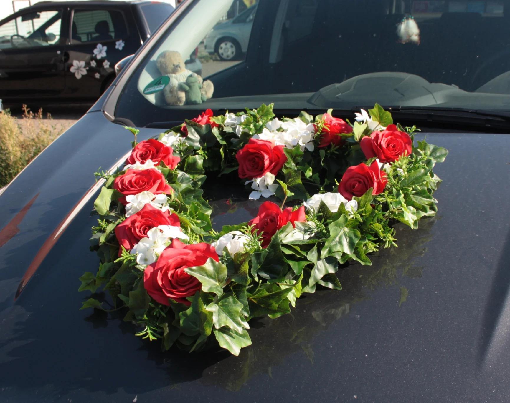 Autoherz offen, Rosen und Hortensien, Autoschmuck - Image 5