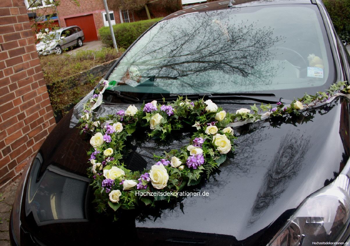 Autoherz: wuschig gebunden, verschiedene Blüten, Autoschmuck - Image 2