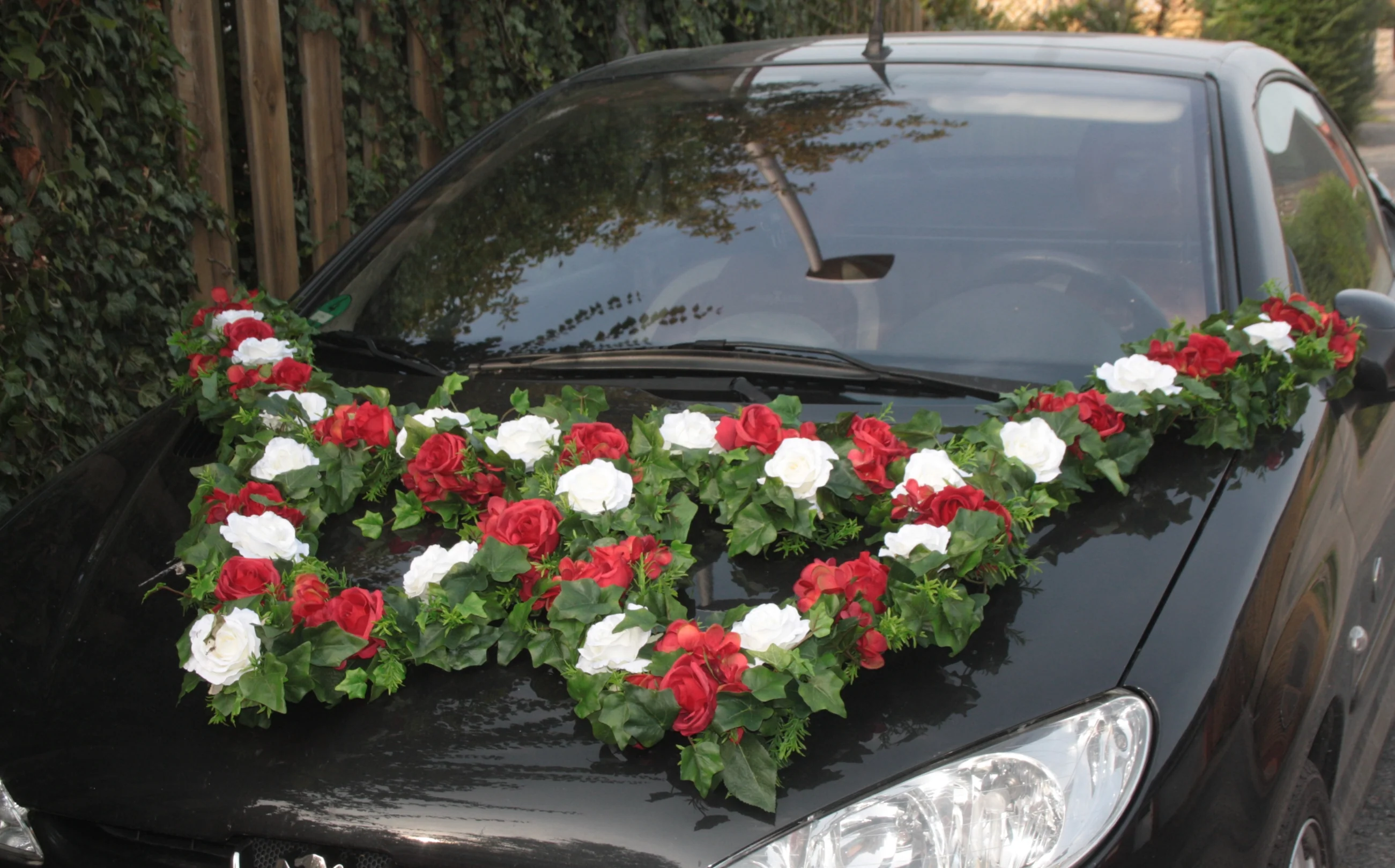Autodeko zur Hochzeit: Autoherz als Doppelherz im Farbwechsel - Image 3