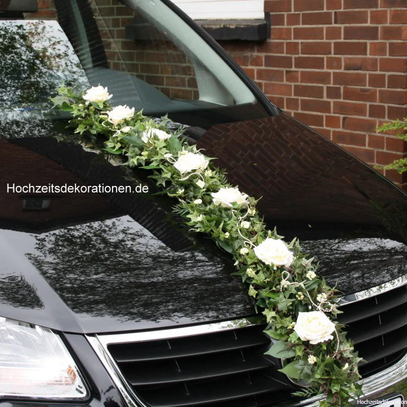 Frontgirlande Auto Rosen für Oldtimer
