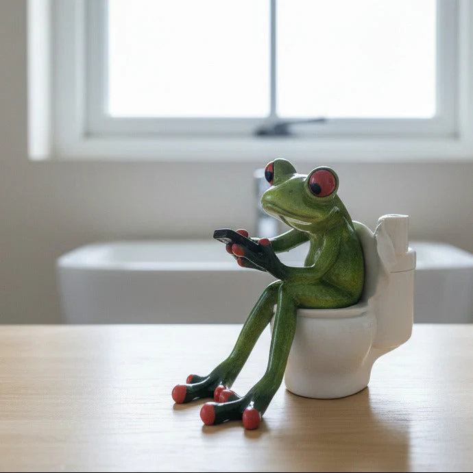 Frosch auf dem Klo