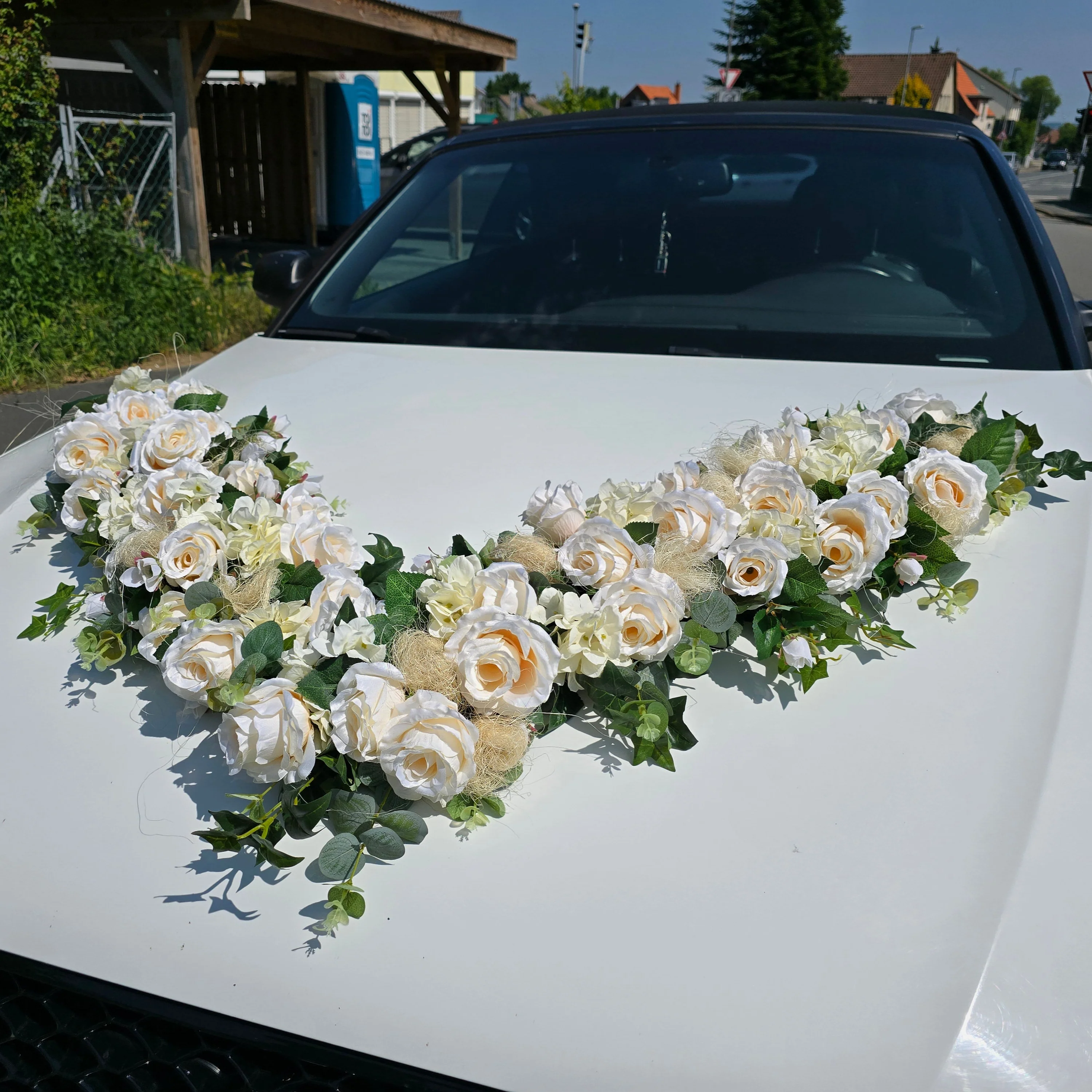 Hochzeitsschmuck für das Auto: V-Girlande Boho, extra groß