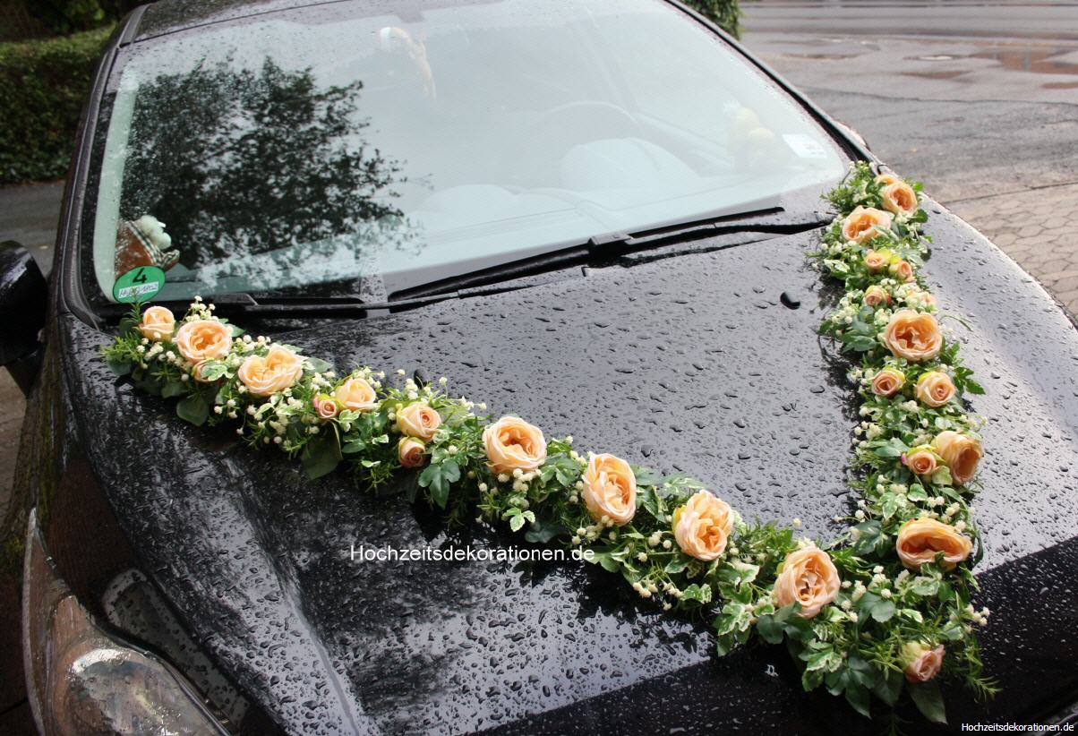Autodeko zur Hochzeit: V-Girlande Streng (Rosen) - Image 3